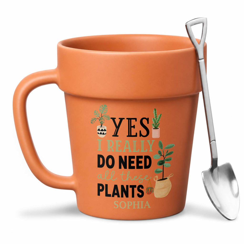 Personalized Terracotta Style Plant Pot Mug Custom Gift for Mom