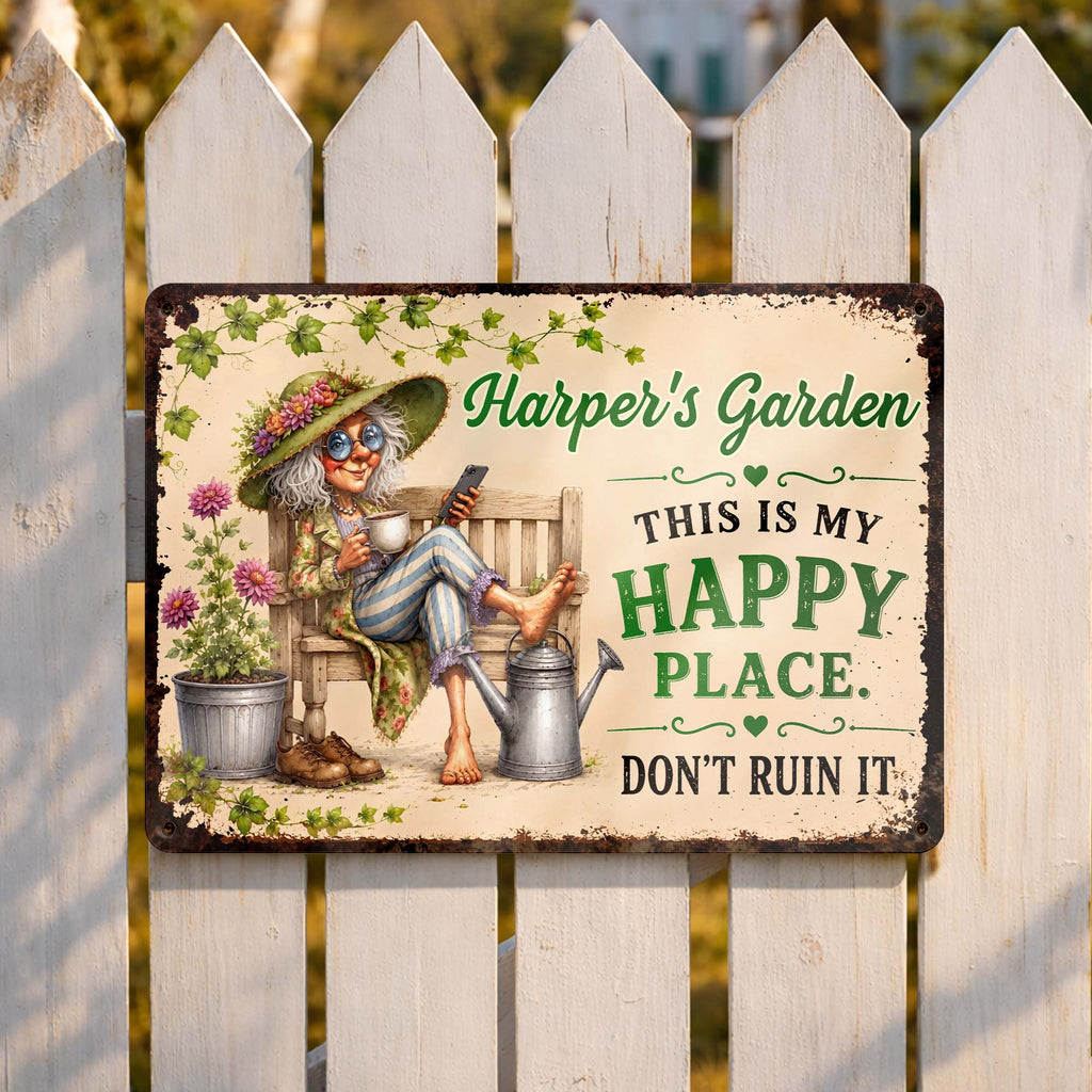 Personalized Metal Sign Custom Name Garden Gift for Mom Metal Sign GradoCreations