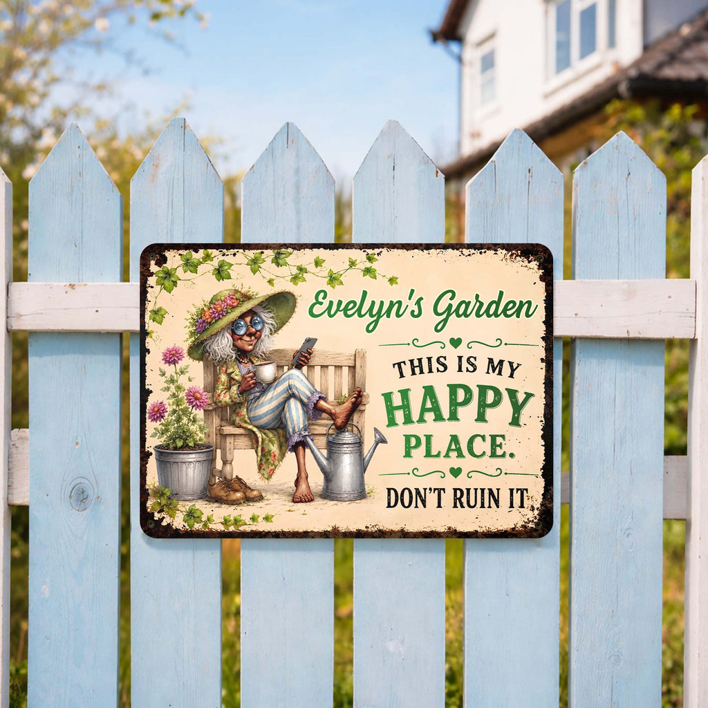 Personalized Metal Sign Custom Name Garden Gift for Mom Metal Sign GradoCreations