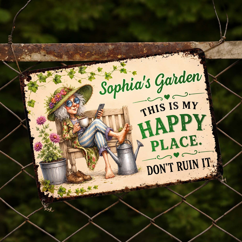 Personalized Metal Sign Custom Name Garden Gift for Mom Metal Sign GradoCreations