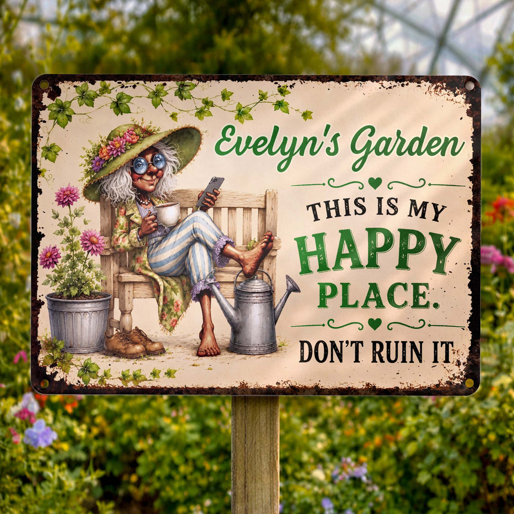 Personalized Metal Sign Custom Name Garden Gift for Mom Metal Sign GradoCreations