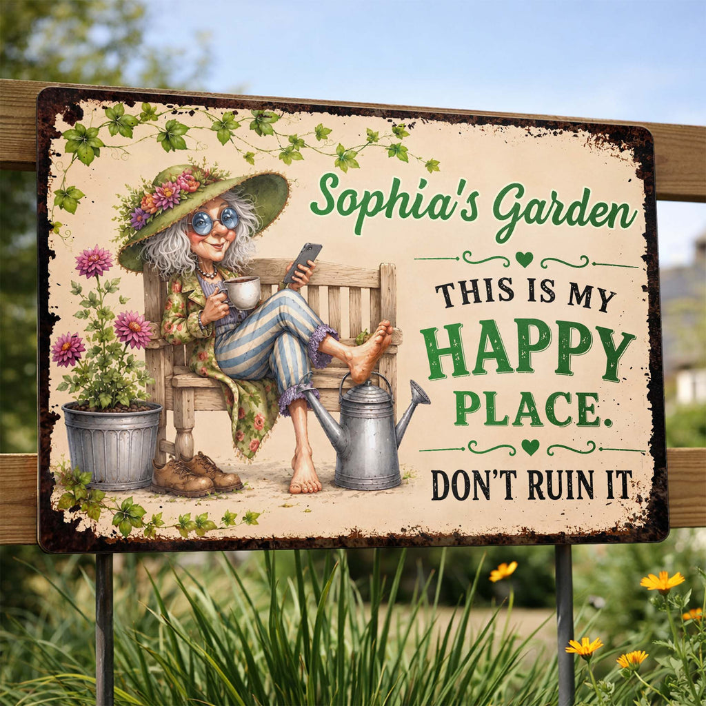 Personalized Metal Sign Custom Name Garden Gift for Mom Metal Sign GradoCreations