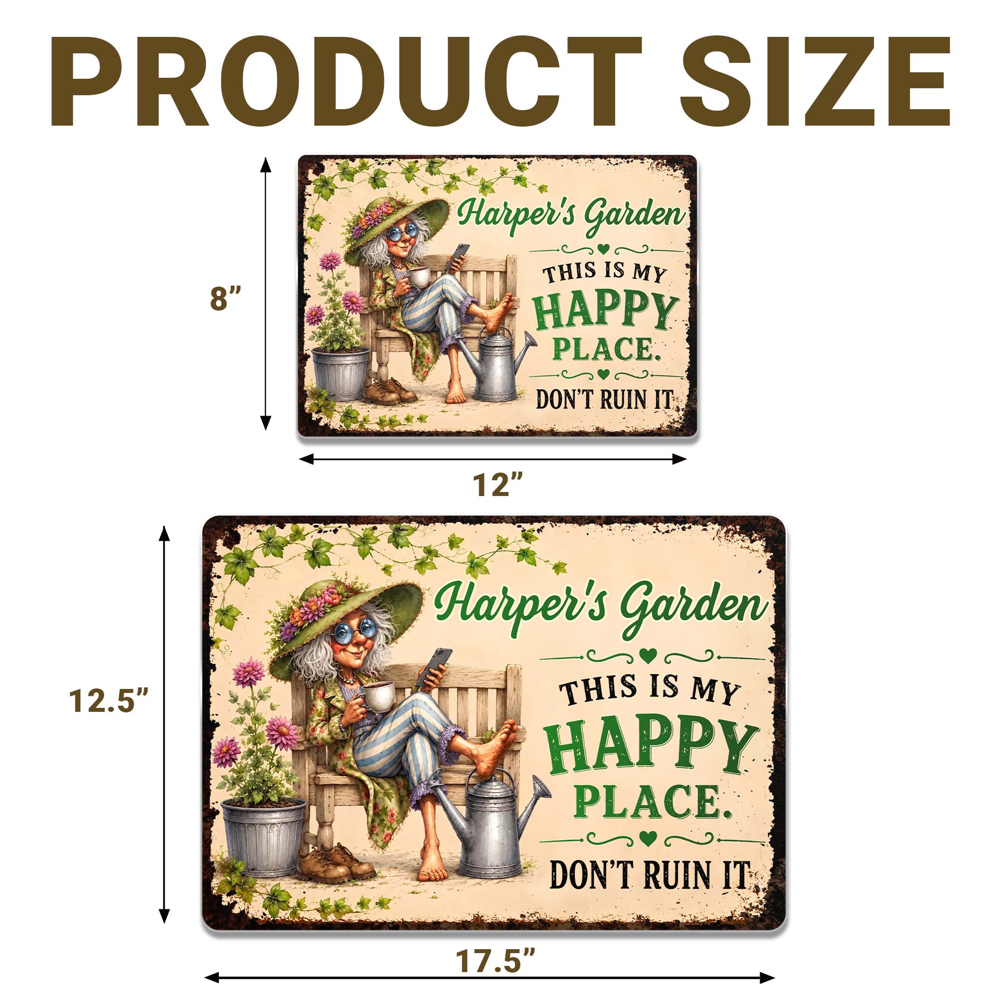 Personalized Metal Sign Custom Name Garden Gift for Mom Metal Sign GradoCreations