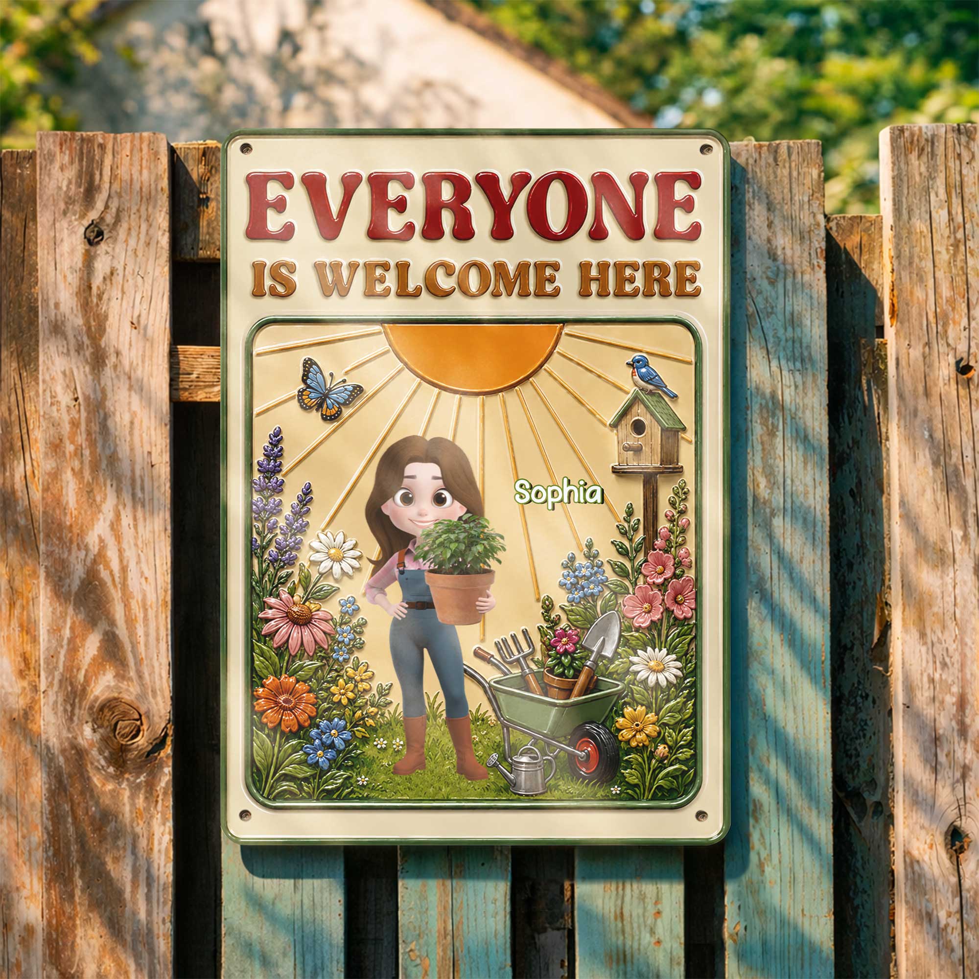 Personalized Garden Metal Sign Custom Name Gift for Gardener Metal Sign GradoCreations