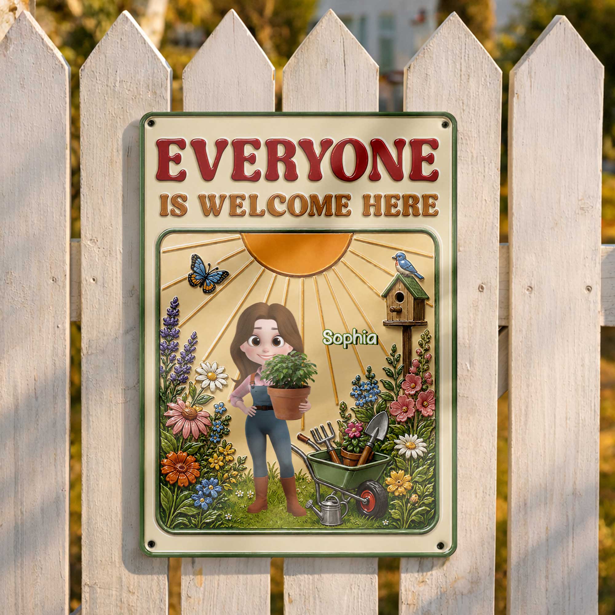 Personalized Garden Metal Sign Custom Name Gift for Gardener Metal Sign GradoCreations