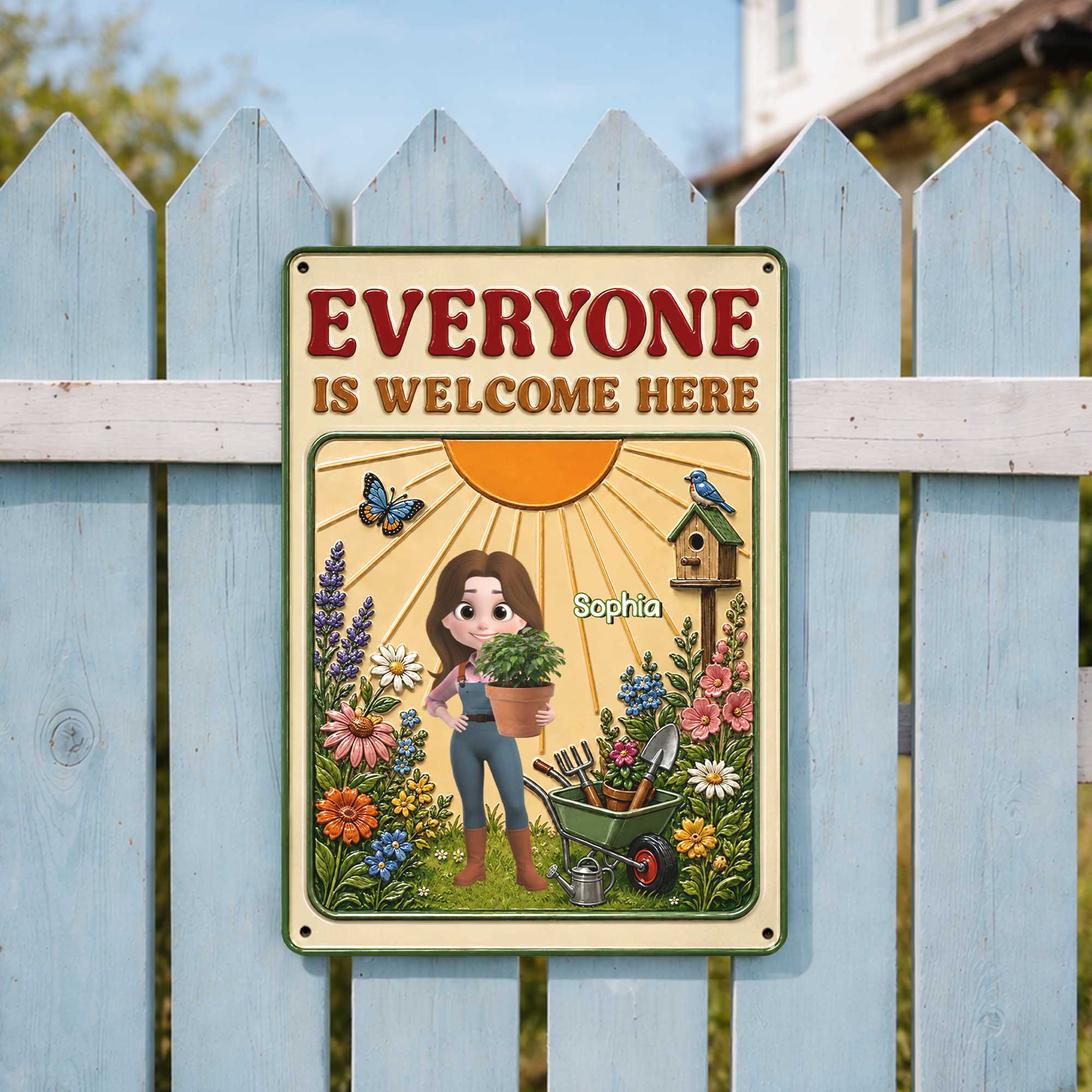 Personalized Garden Metal Sign Custom Name Gift for Gardener Metal Sign GradoCreations