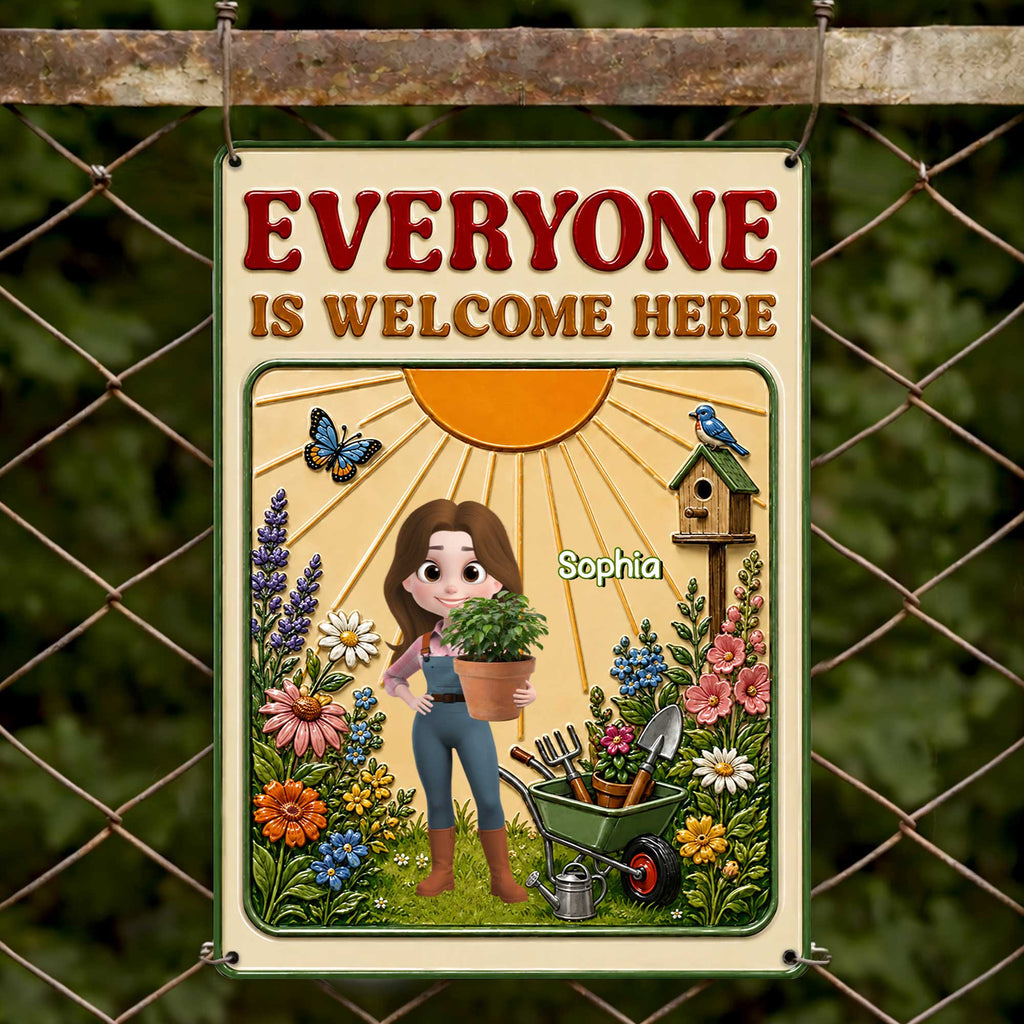 Personalized Garden Metal Sign Custom Name Gift for Gardener Metal Sign GradoCreations