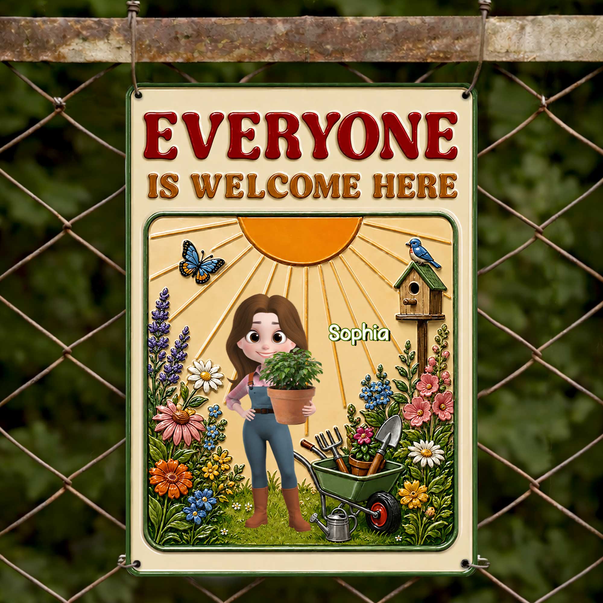 Personalized Garden Metal Sign Custom Name Gift for Gardener Metal Sign GradoCreations