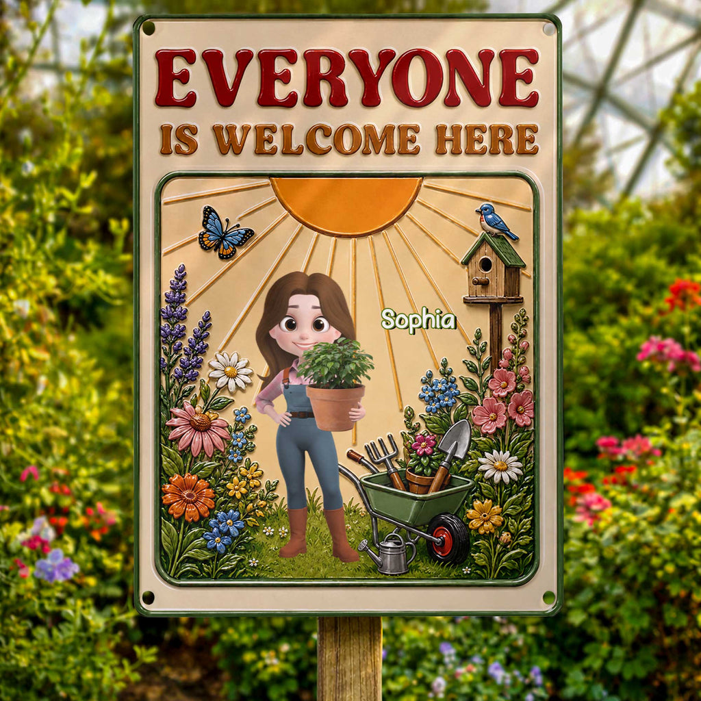 Personalized Garden Metal Sign Custom Name Gift for Gardener Metal Sign GradoCreations