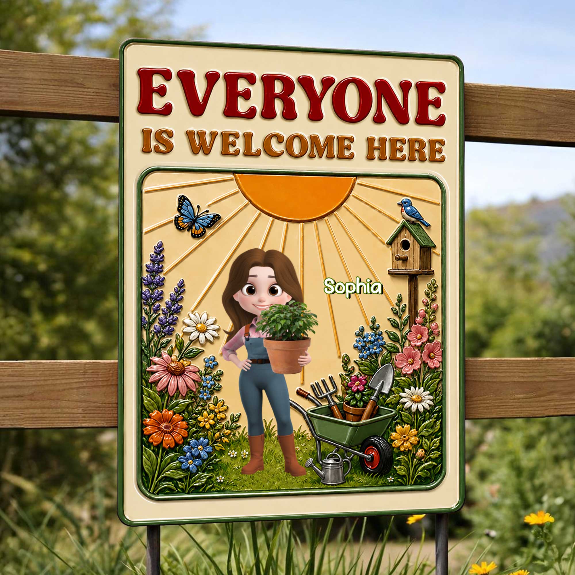 Personalized Garden Metal Sign Custom Name Gift for Gardener Metal Sign GradoCreations