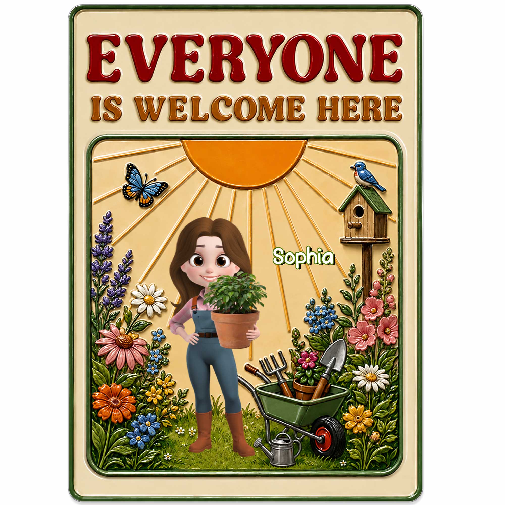 Personalized Garden Metal Sign Custom Name Gift for Gardener Metal Sign GradoCreations