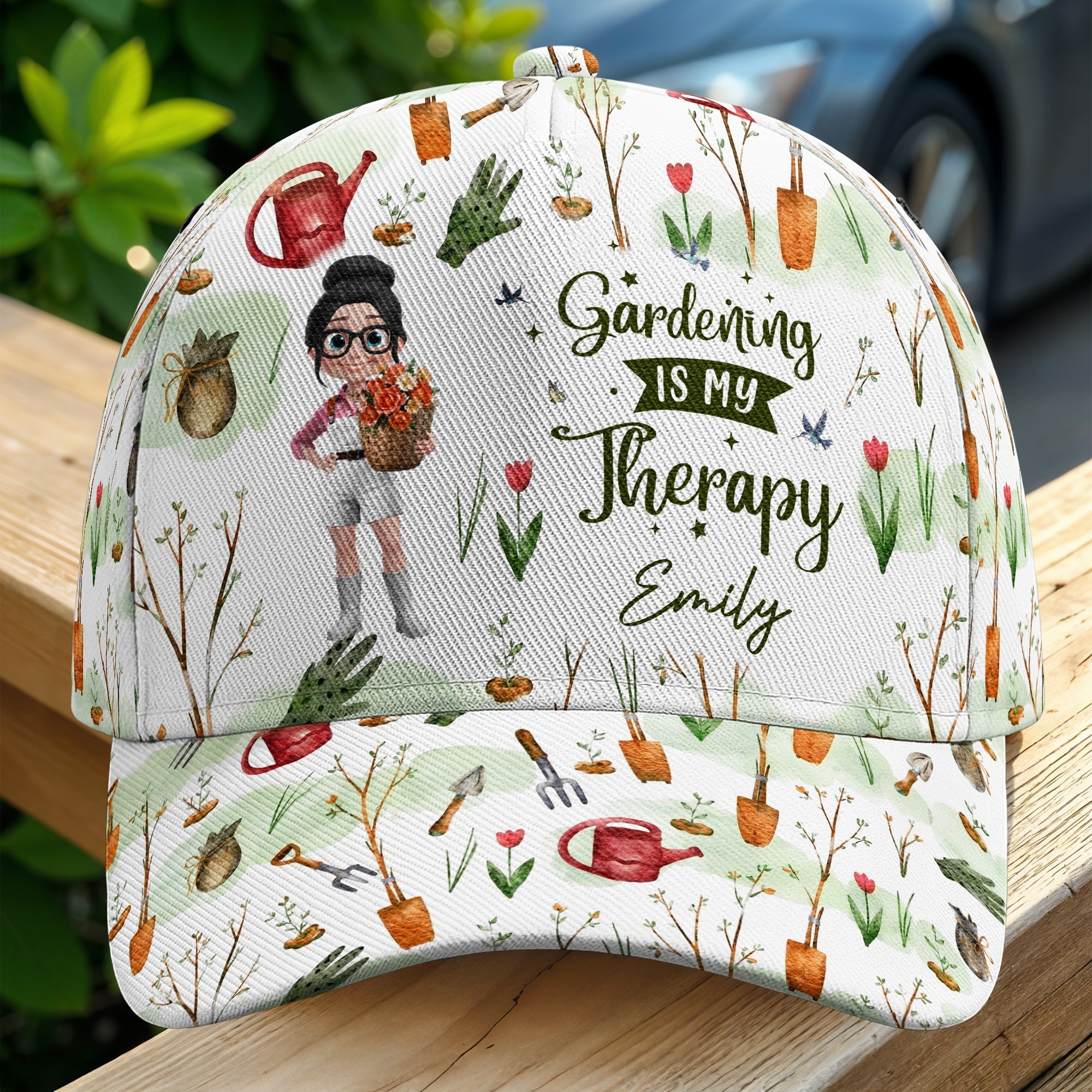 Personalized Classic Cap Gardening Tools Custom Name Gift for Her Classic Cap GradoCreations