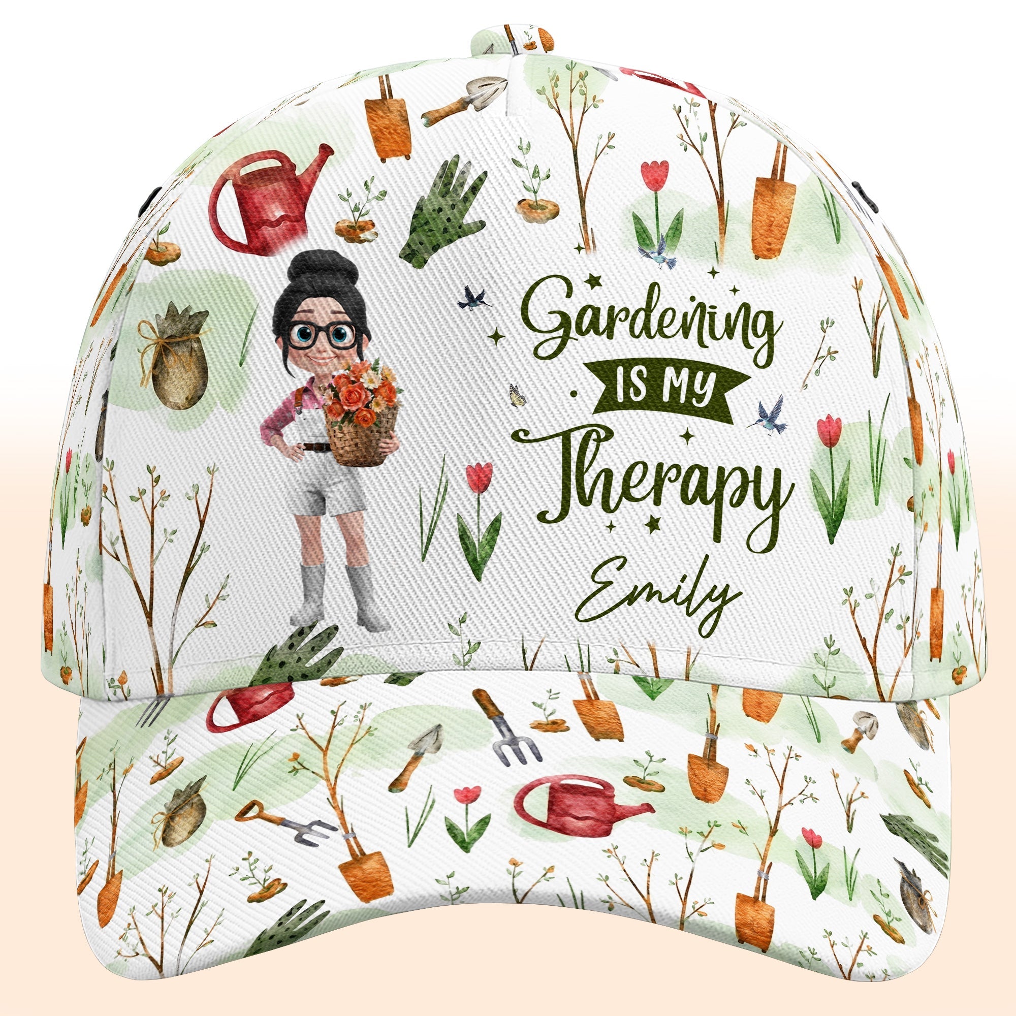 Personalized Classic Cap Gardening Tools Custom Name Gift for Her Classic Cap GradoCreations