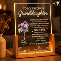 Personalized Acrylic Night Light Custom for Granddaughter Flower Gift