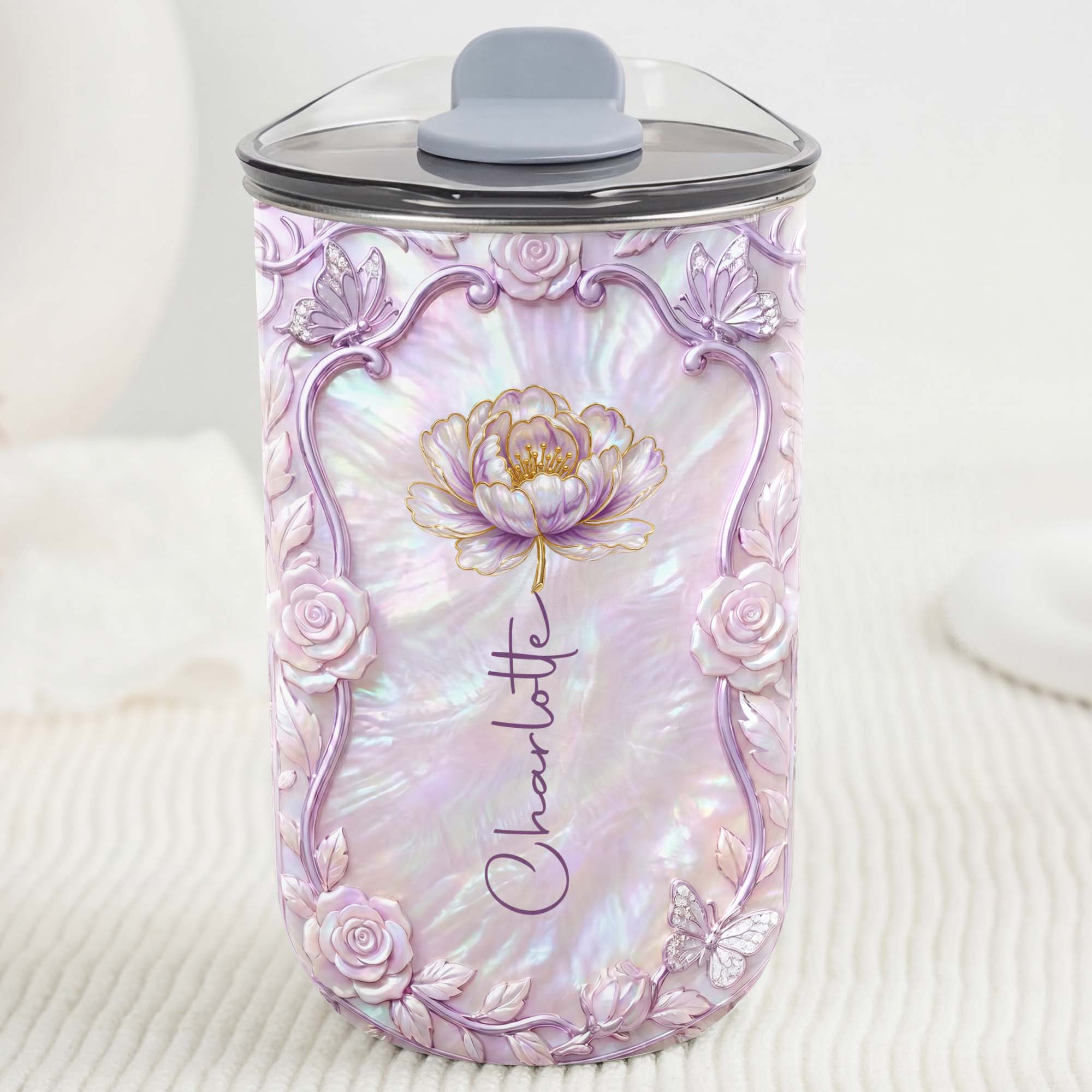 Personalized Custom 10oz Birth Month Flower Tumbler Gift 10oz tumbler GradoCreations