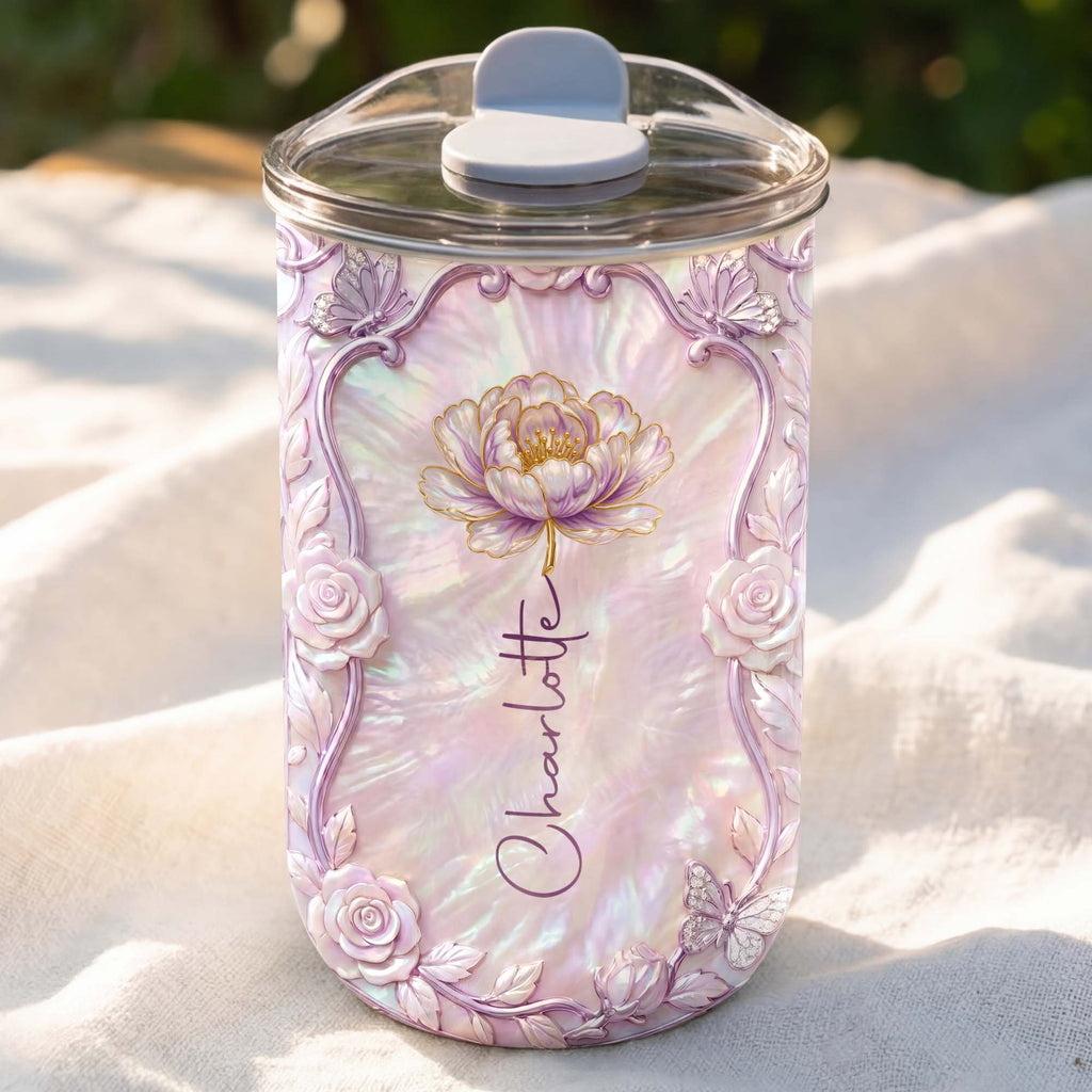 Personalized Custom 10oz Birth Month Flower Tumbler Gift 10oz tumbler GradoCreations
