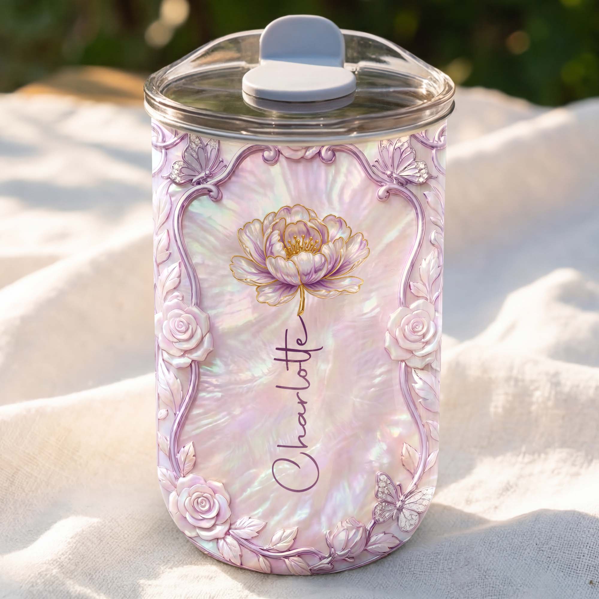 Personalized Custom 10oz Birth Month Flower Tumbler Gift 10oz tumbler GradoCreations