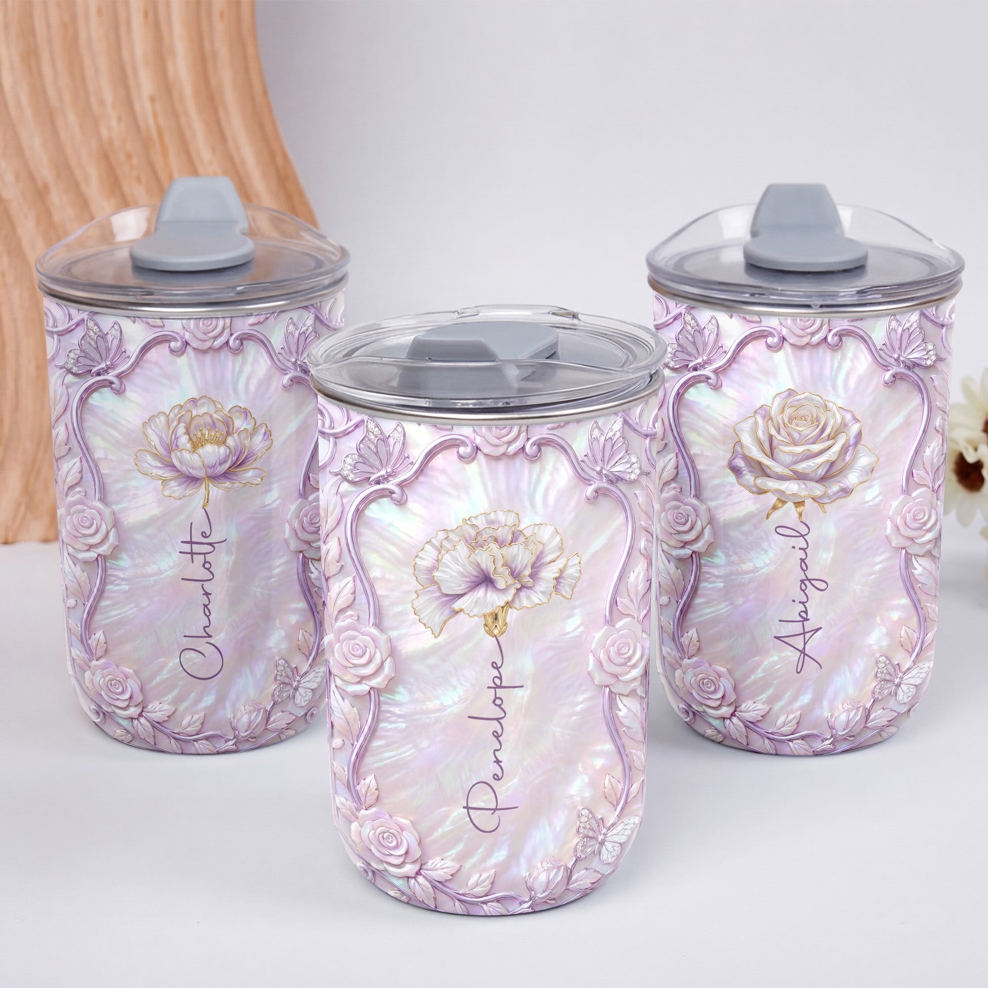 Personalized Custom 10oz Birth Month Flower Tumbler Gift 10oz tumbler GradoCreations