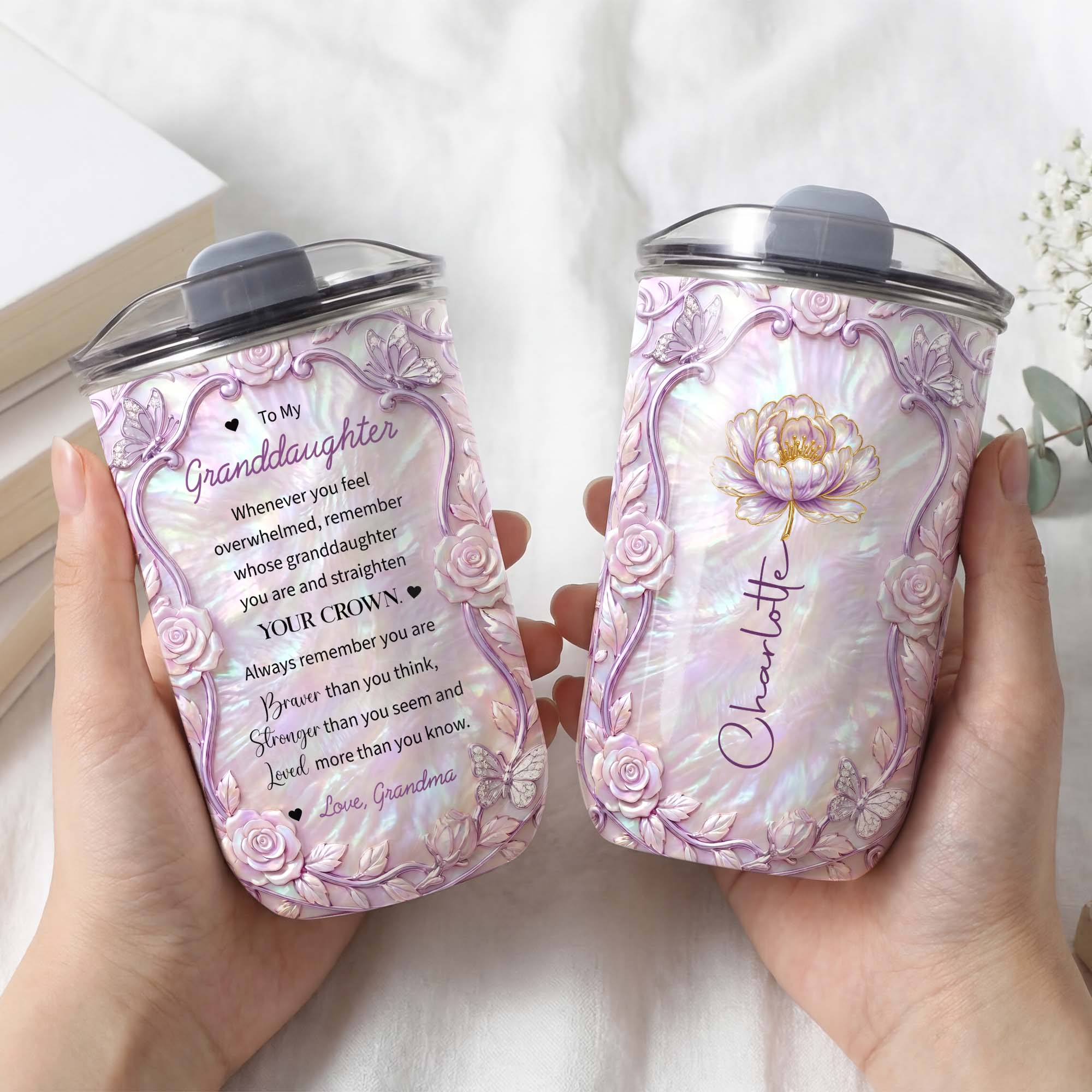 Personalized Custom 10oz Birth Month Flower Tumbler Gift 10oz tumbler GradoCreations