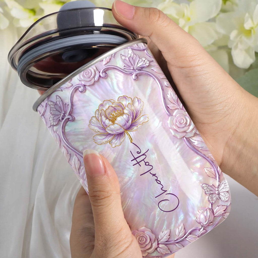 Personalized Custom 10oz Birth Month Flower Tumbler Gift 10oz tumbler GradoCreations
