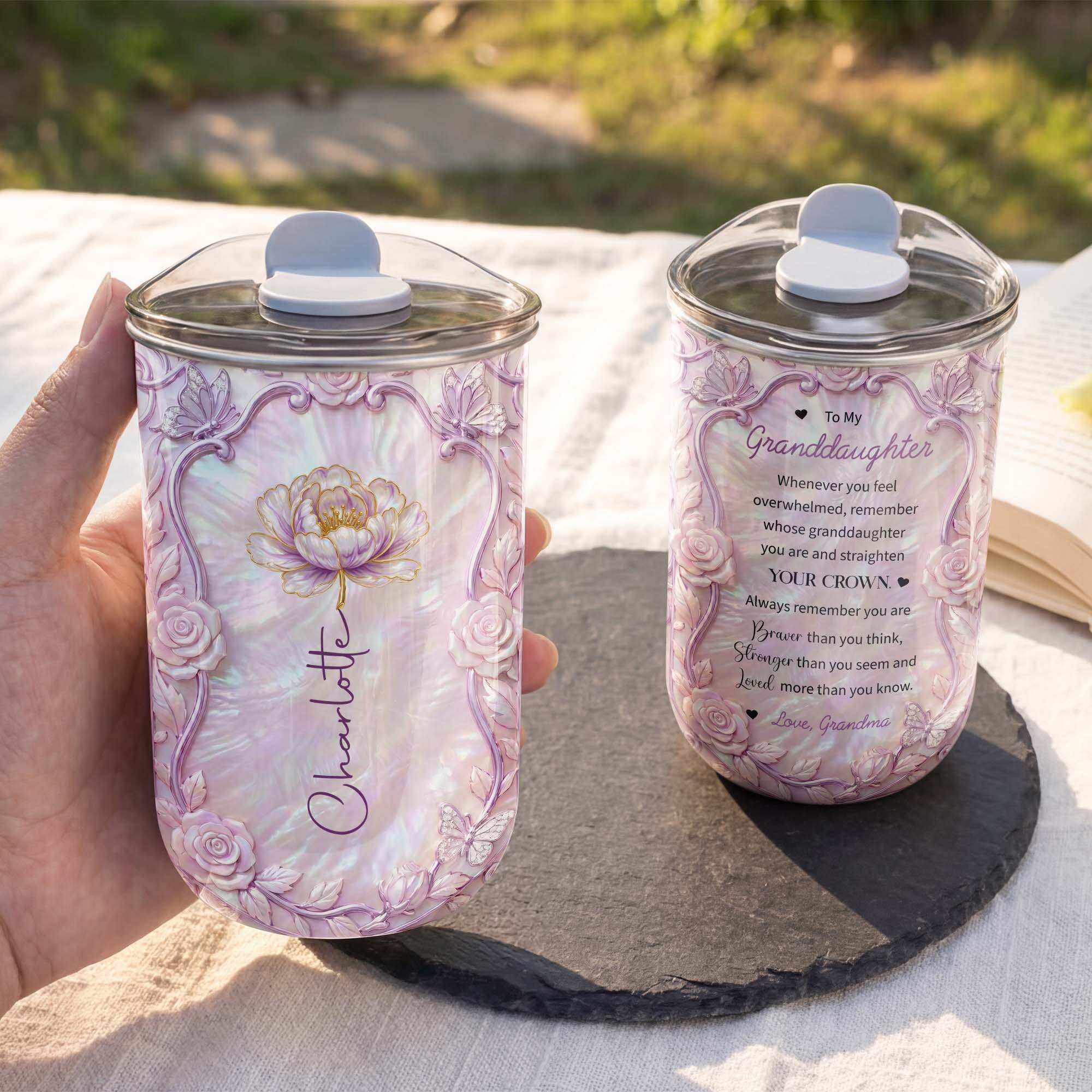 Personalized Custom 10oz Birth Month Flower Tumbler Gift 10oz tumbler GradoCreations