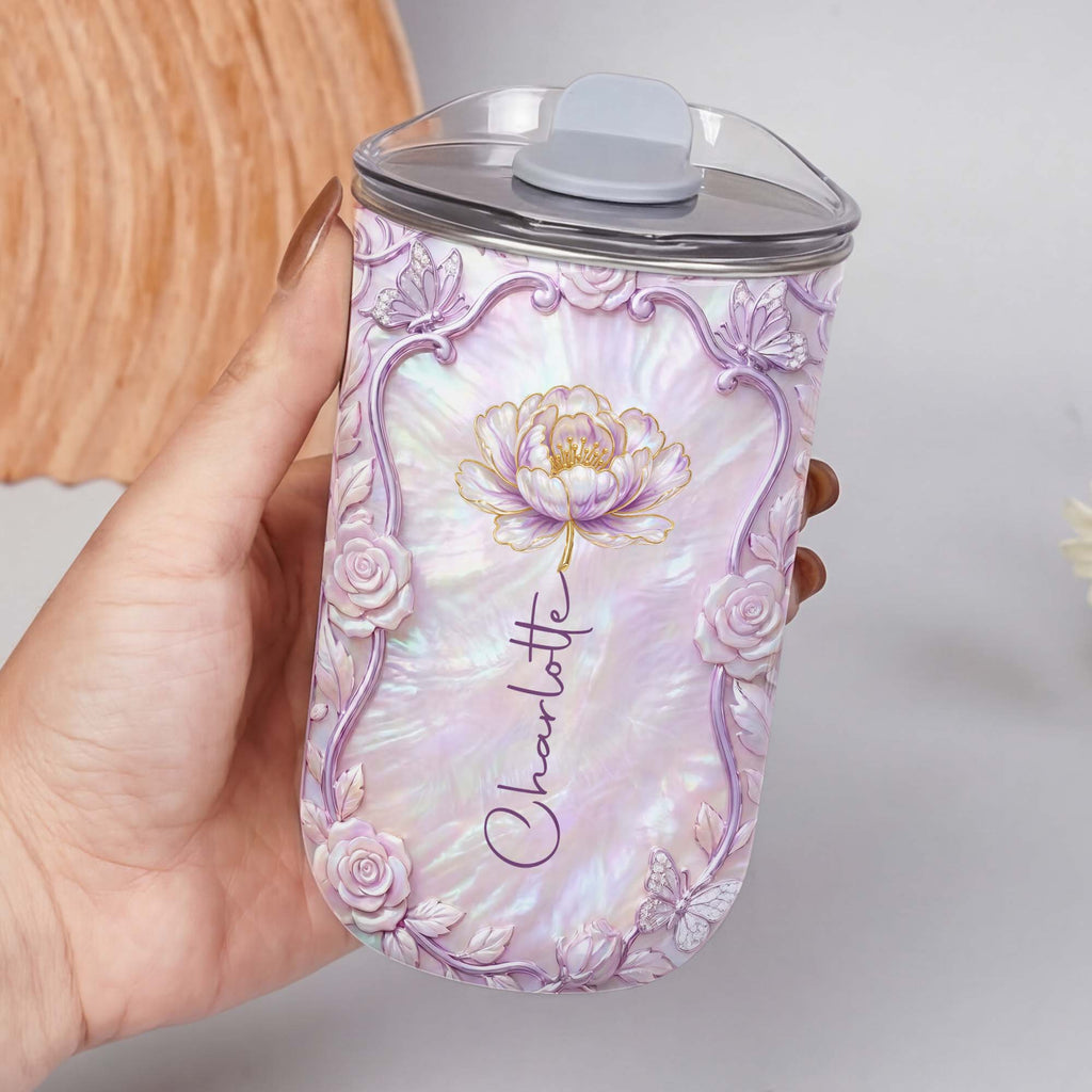Personalized Custom 10oz Birth Month Flower Tumbler Gift 10oz tumbler GradoCreations