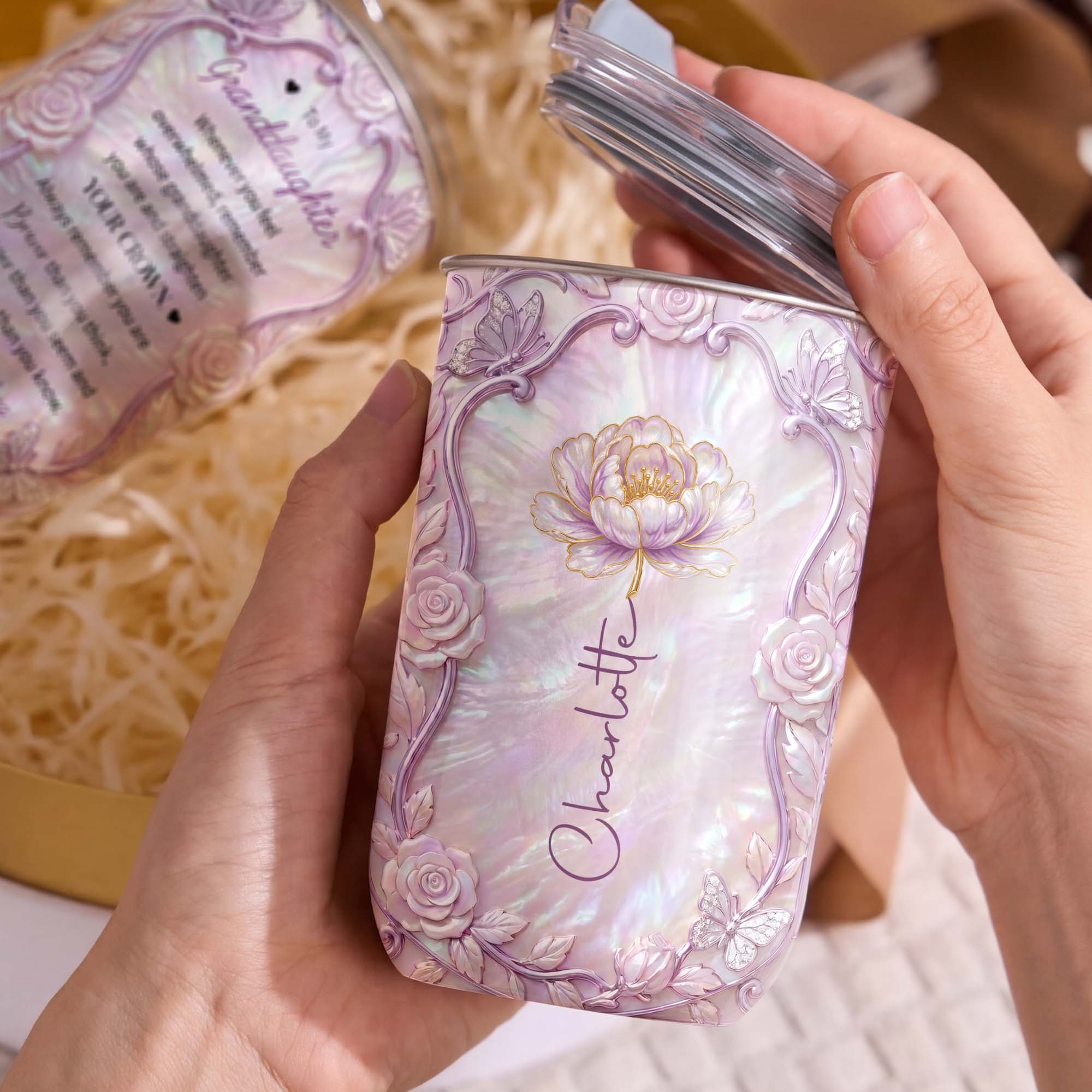 Personalized Custom 10oz Birth Month Flower Tumbler Gift 10oz tumbler GradoCreations