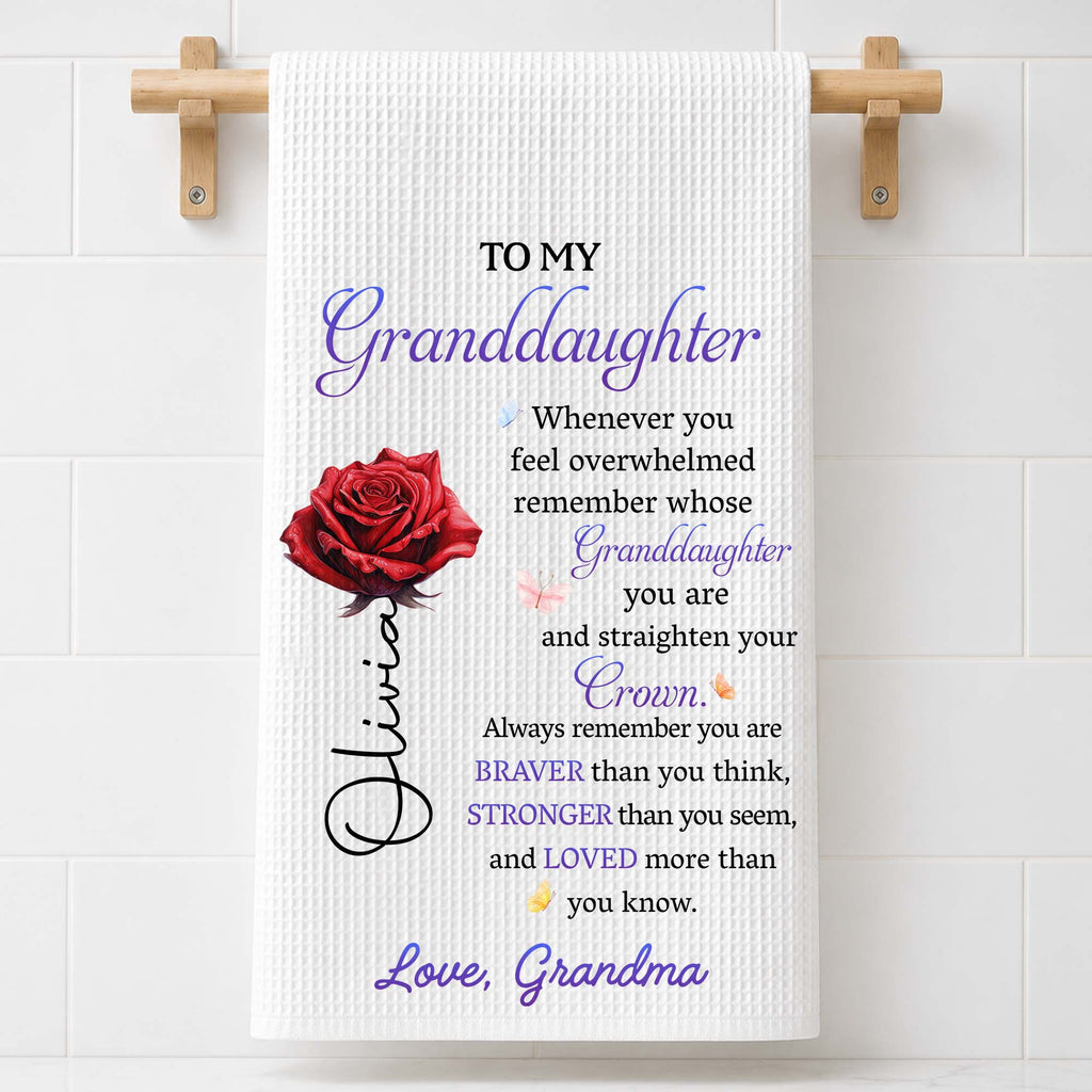 Personalized Kitchen Towel Custom Gift for Granddaughter Kitchen Towel GradoCreations