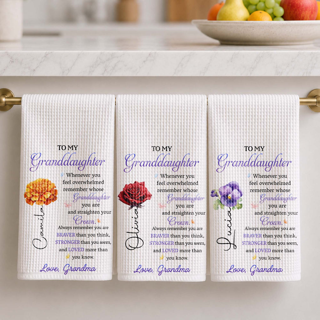 Personalized Kitchen Towel Custom Gift for Granddaughter Kitchen Towel GradoCreations