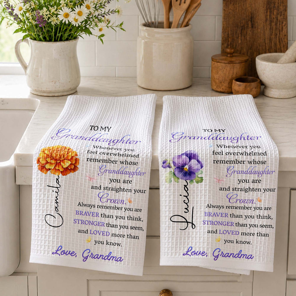 Personalized Kitchen Towel Custom Gift for Granddaughter Kitchen Towel GradoCreations