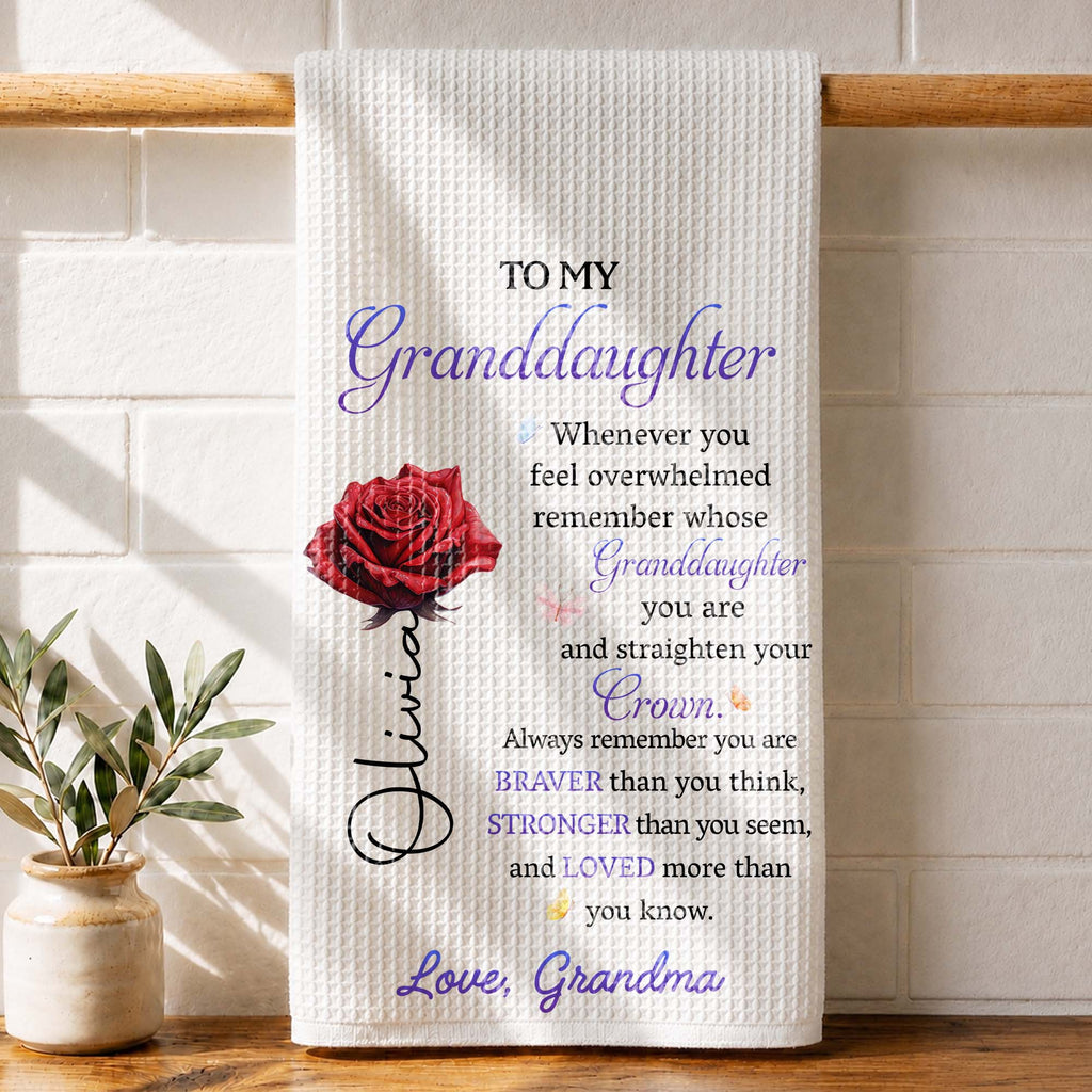 Personalized Kitchen Towel Custom Gift for Granddaughter Kitchen Towel GradoCreations