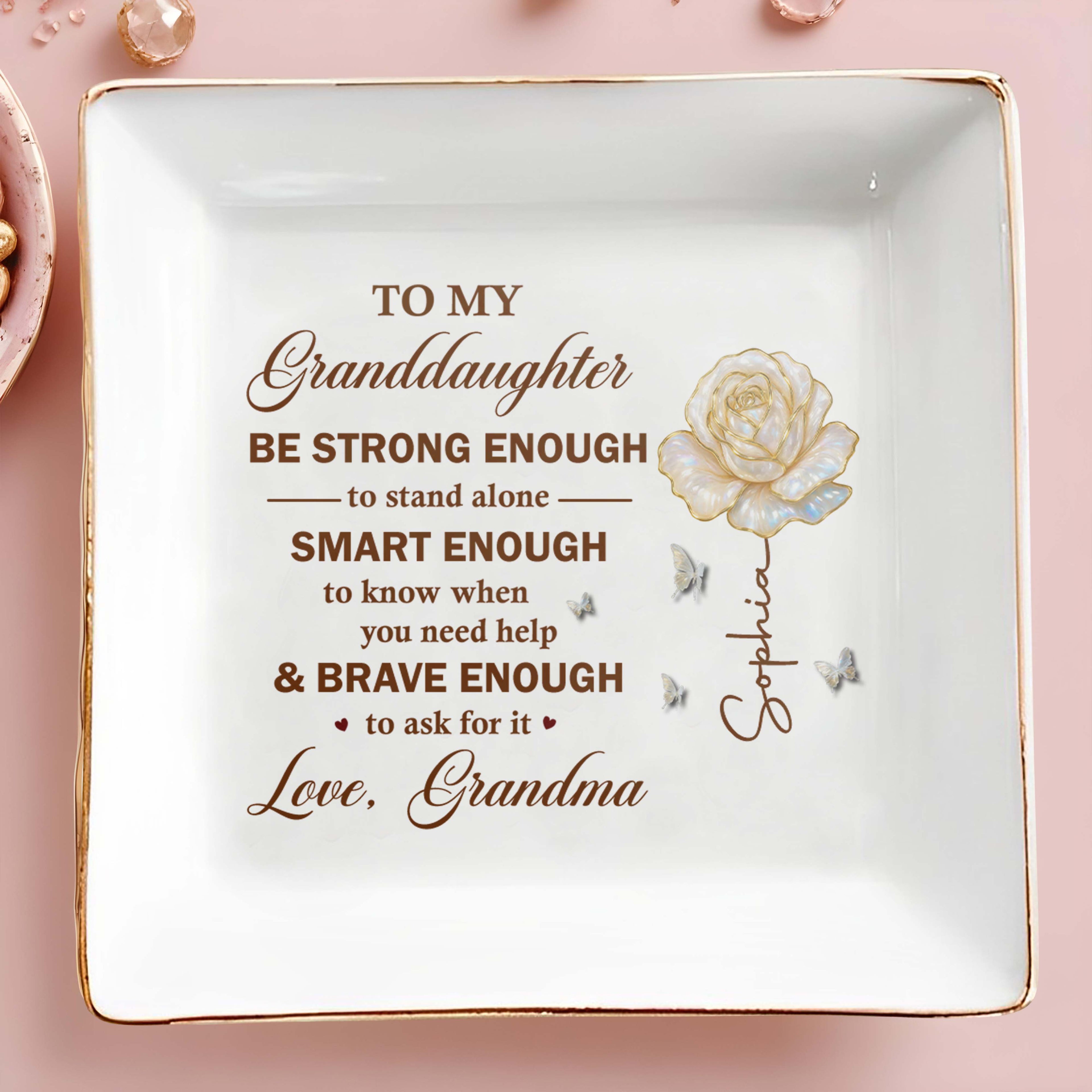Personalized Jewelry Dish Custom Name Granddaughter Gift Jewelry Dish GradoCreations