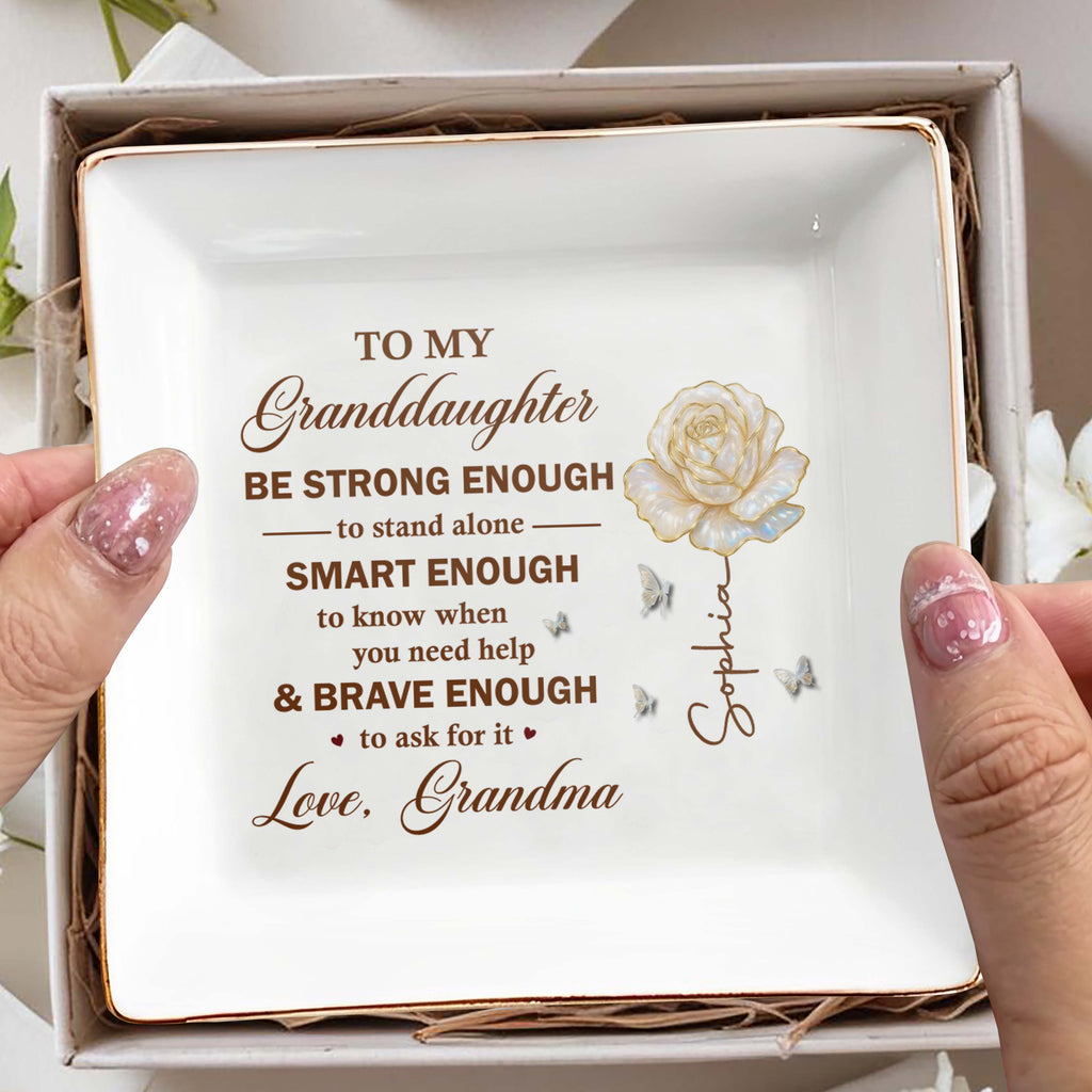 Personalized Jewelry Dish Custom Name Granddaughter Gift Jewelry Dish GradoCreations