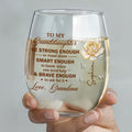 Personalized Stemless Wine Glass Custom Name Gift for Granddaughter Wine Glasses GradoCreations