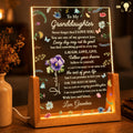 Personalized Acrylic Night Light for Granddaughter with Wooden Base Wood and Acrylic Night Light GradoCreations