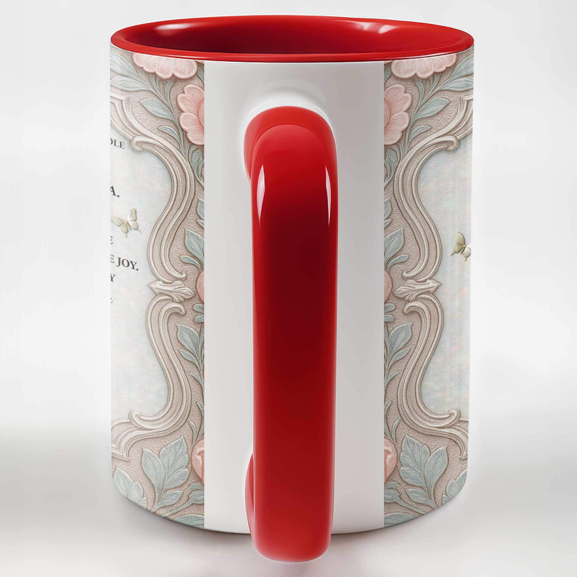Personalized Birth Month Flower Accent Mug for Granddaughter Accent Mug GradoCreations