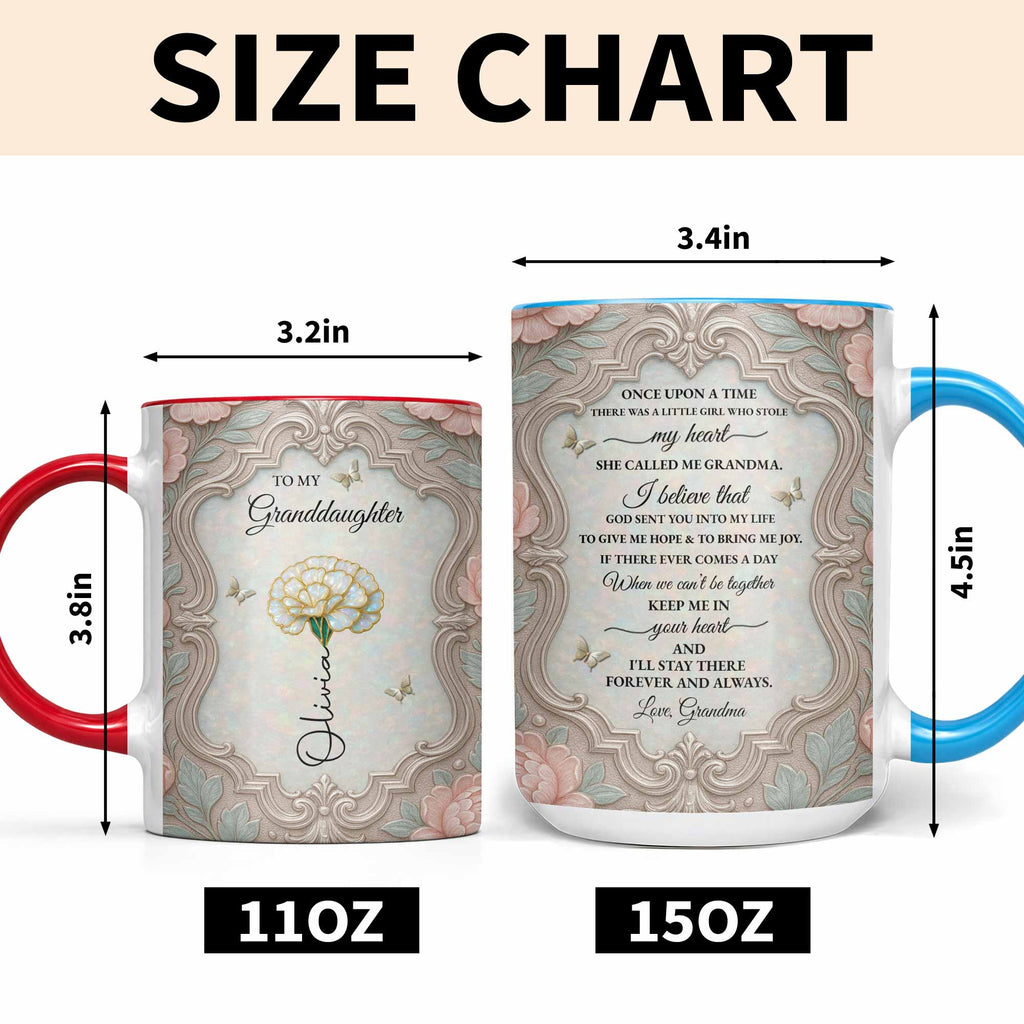 Personalized Birth Month Flower Accent Mug for Granddaughter Accent Mug GradoCreations