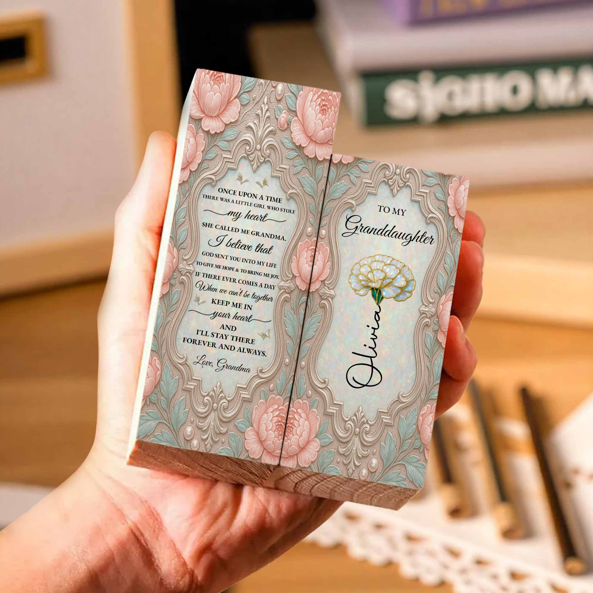 Personalized Wooden Candle Holder Custom Name Gift for Granddaughter Candle Holder GradoCreations
