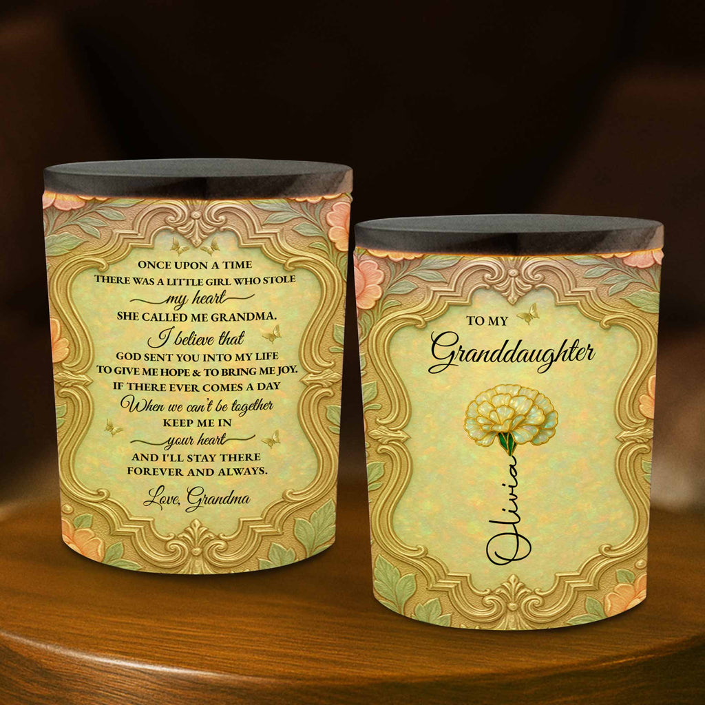 Personalized Glass LED Memory Jar Custom Name for Granddaughter LED Jar GradoCreations