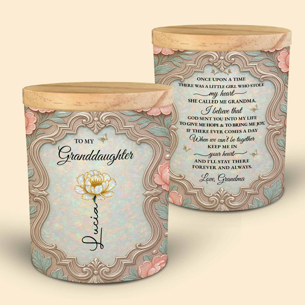 Personalized Glass LED Memory Jar Custom Name for Granddaughter LED Jar GradoCreations