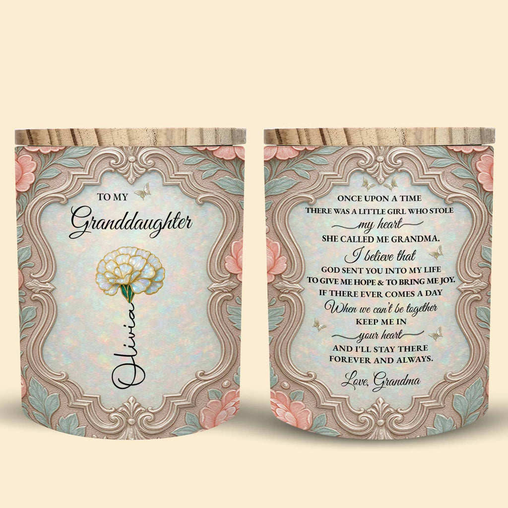 Personalized Glass LED Memory Jar Custom Name for Granddaughter LED Jar GradoCreations
