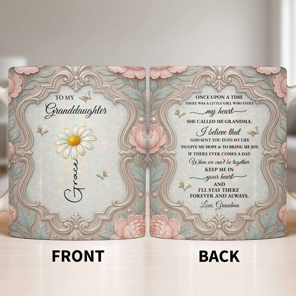 Personalized Flower Coffee Mug Gift for Granddaughter Edge-to-edge Mug GradoCreations