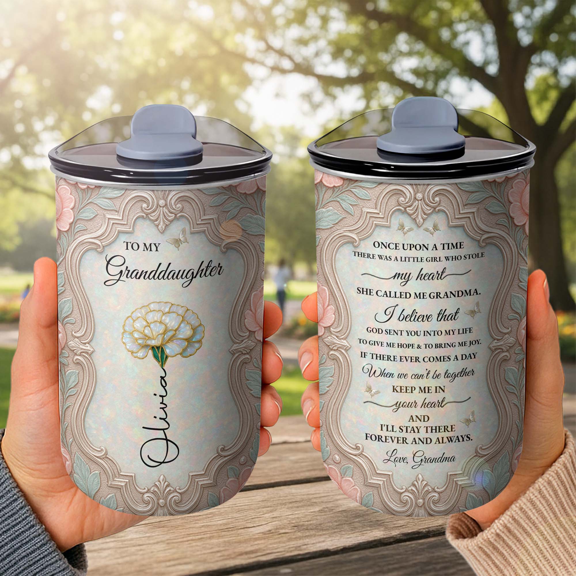 Personalized 10oz Stainless Steel Tumbler for Granddaughter Birthday Gift 10oz tumbler GradoCreations