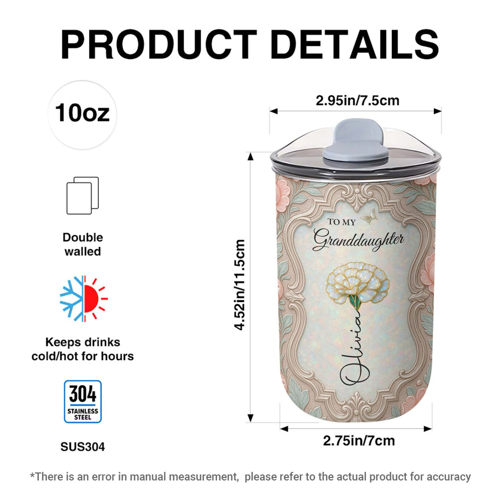 Personalized 10oz Stainless Steel Tumbler for Granddaughter Birthday Gift 10oz tumbler GradoCreations