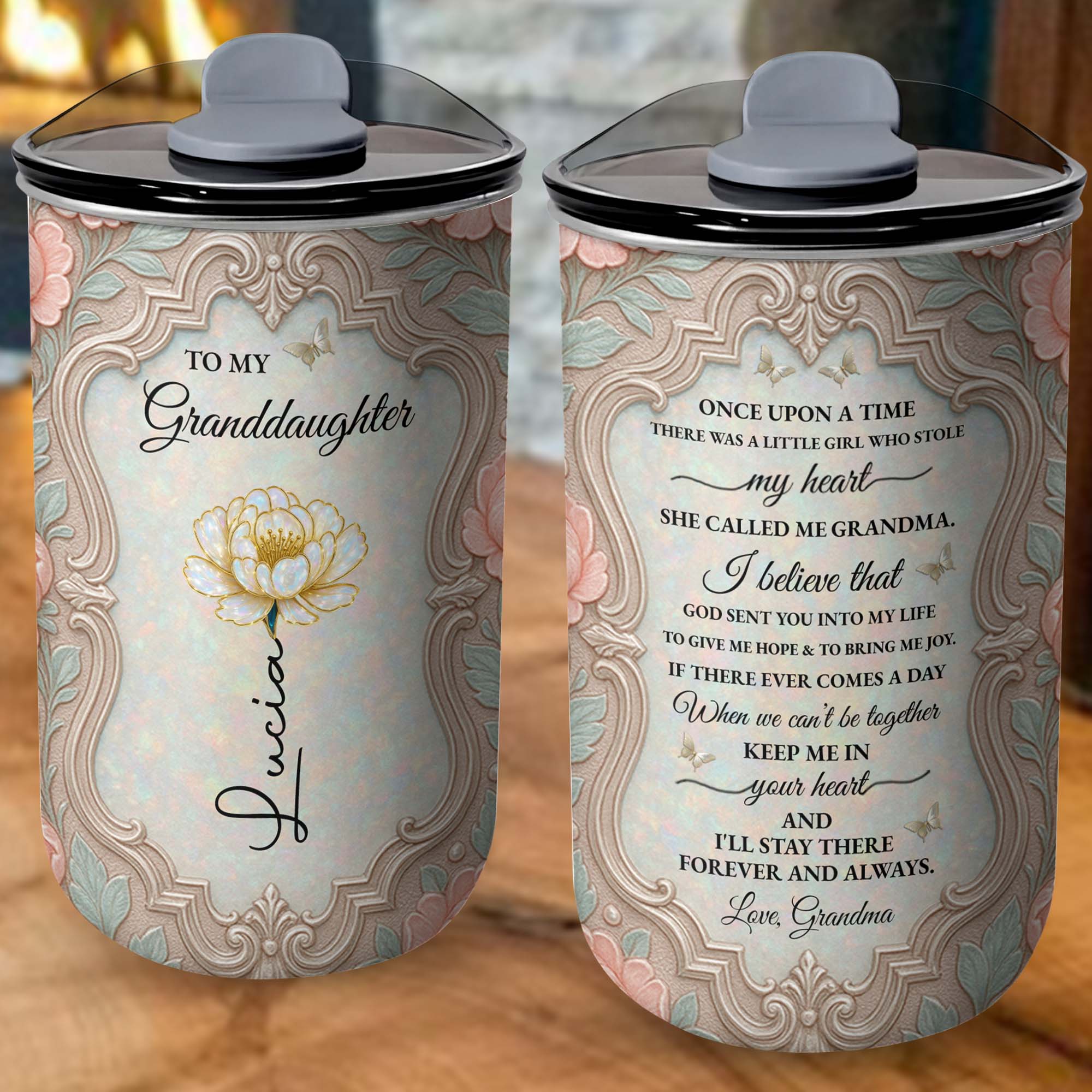 Personalized 10oz Stainless Steel Tumbler for Granddaughter Birthday Gift 10oz tumbler GradoCreations