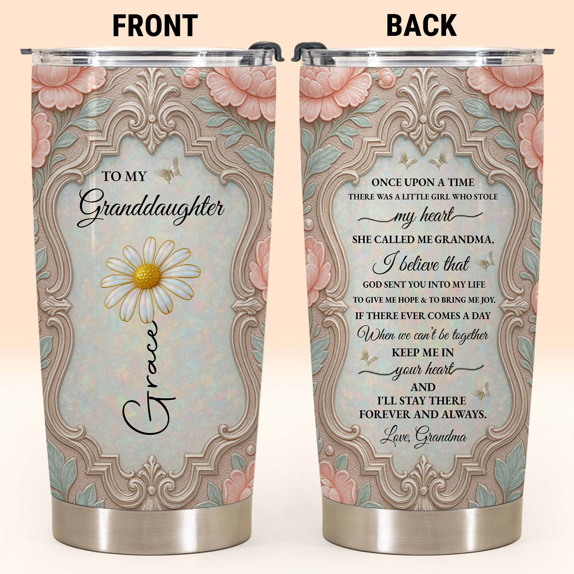 Personalized 20oz Stainless Steel Tumbler Custom Gift for Granddaughter 20oz Tumbler GradoCreations