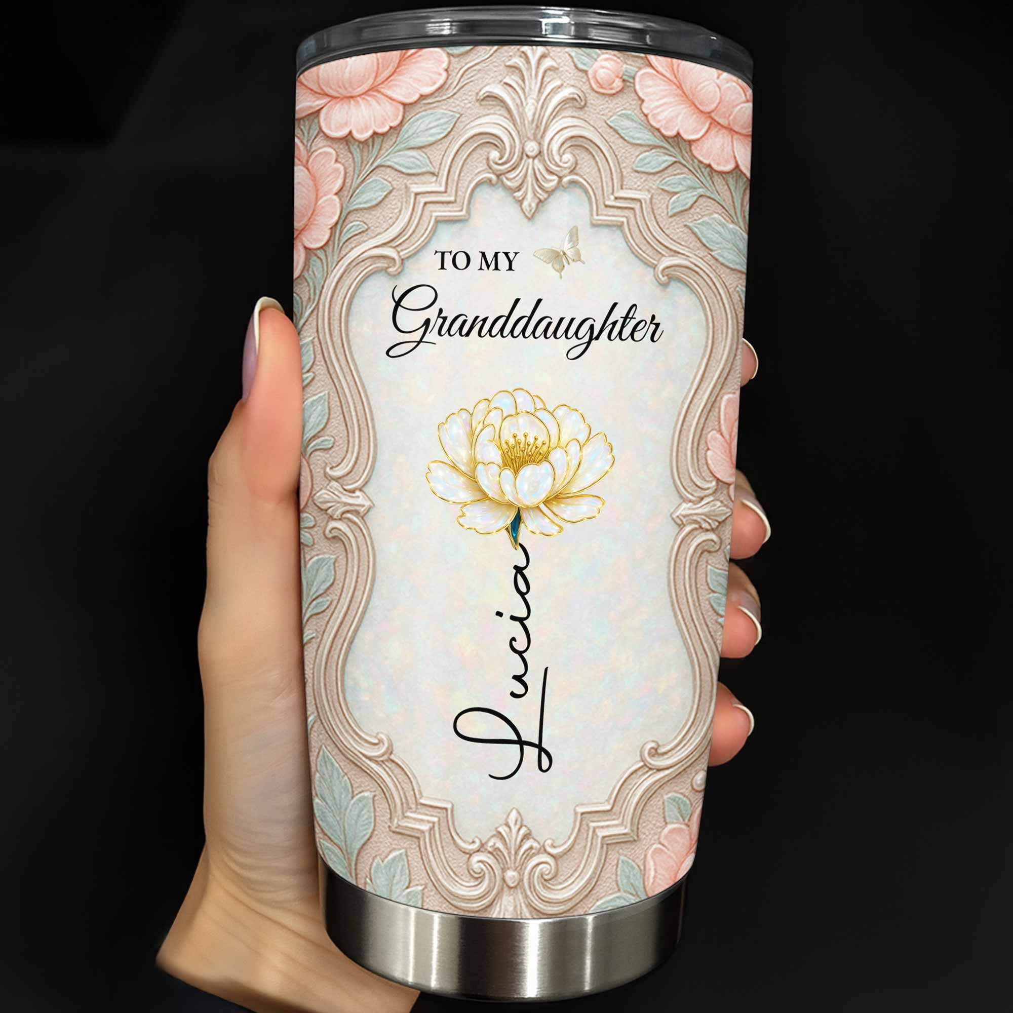 Personalized 20oz Stainless Steel Tumbler Custom Gift for Granddaughter 20oz Tumbler GradoCreations