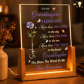 Personalized Acrylic Night Light Gift for Granddaughter with Wooden Base Wood and Acrylic Night Light GradoCreations