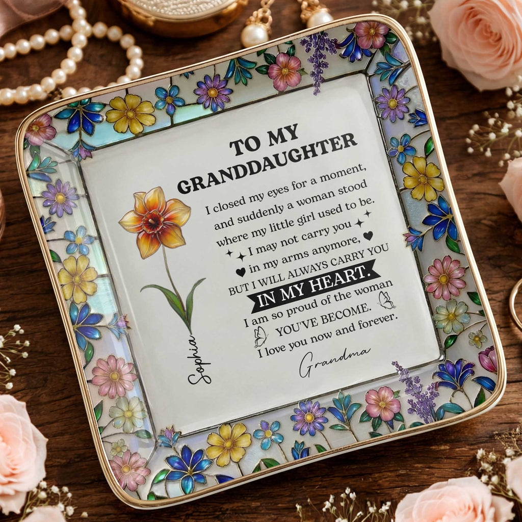 Personalized Ceramic Jewelry Dish Custom Name Gift for Daughter Jewelry Dish GradoCreations