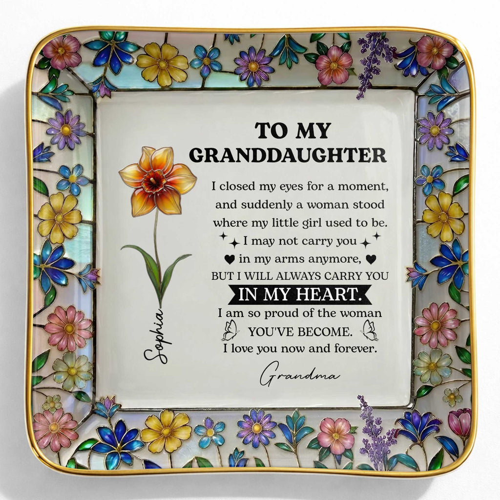Personalized Ceramic Jewelry Dish Custom Name Gift for Daughter Jewelry Dish GradoCreations